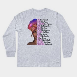 Women of Black History, Legends, Powerful Black Women, Black History, Phenomenal Black Women Kids Long Sleeve T-Shirt